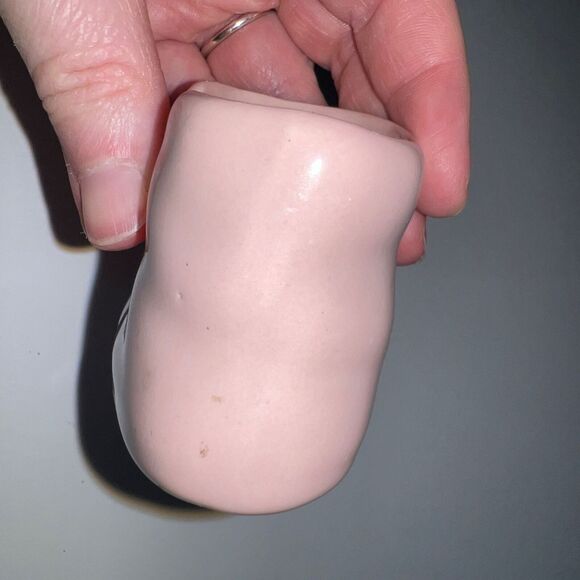 Vintage Collectible Miniature Baby Shoe Figurine Decoration Porcelain Pink - Picture 4 of 12